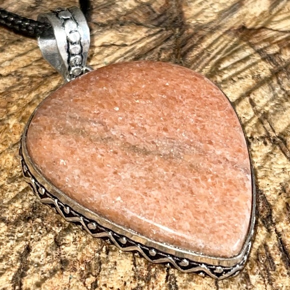 Beautiful Peach Moonstone Pendant 2” - Picture 5 of 13